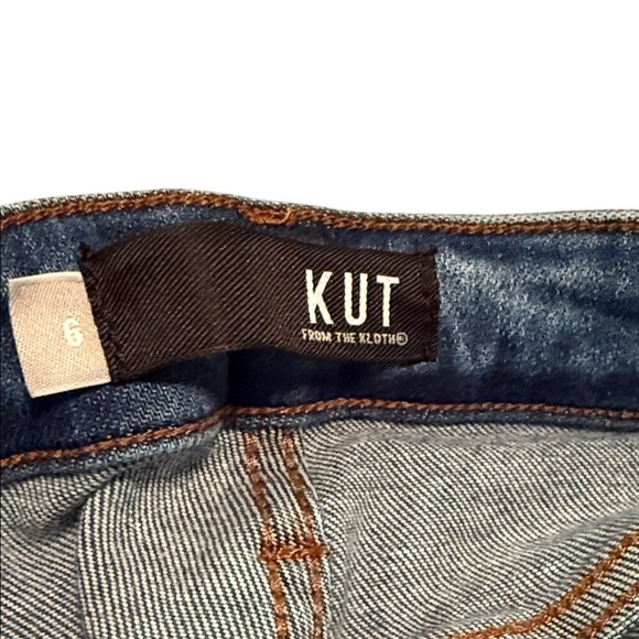 Kut from the Kloth Light Blue Ripped Jeans Ankle‎ Sz 6 Button Fly - Picture 4 of 6